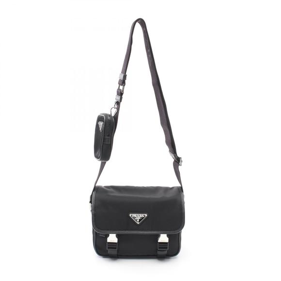 Prada Re-Nylon Shoulder Bag Nylon Saffiano Leather Black - Picture 1 of 6